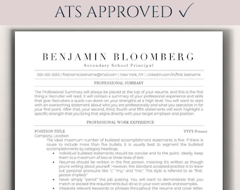 ATS Lebenslauf-Vorlage: Professioneller Lebenslauf für Word, Google Docs (Instant Download)