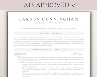 ATS Friendly Resume Template for Word, 2 Page Professional Resume Template, Corporate Resume Template, Professional CV, Resume Template, CV