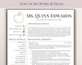 Creative Resume Template + Cover Letter & Social Icons (Instant Download)