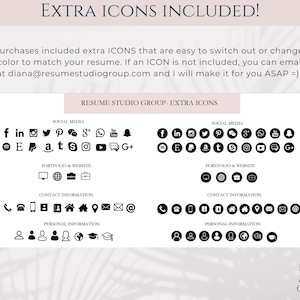 Additional resume icons included in your resume template