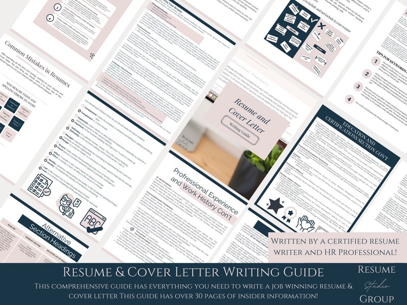 May include: A guide to writing a winning resume and cover letter. The guide includes tips on common mistakes, alternative section headings, professional experience, education and certifications, and more. Written by a certified resume writer and HR professional.