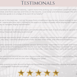 Testimonials for resume template