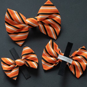 Halloween Stripes Pet Bow
