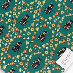 Fall Floral Black Cats Bandana
