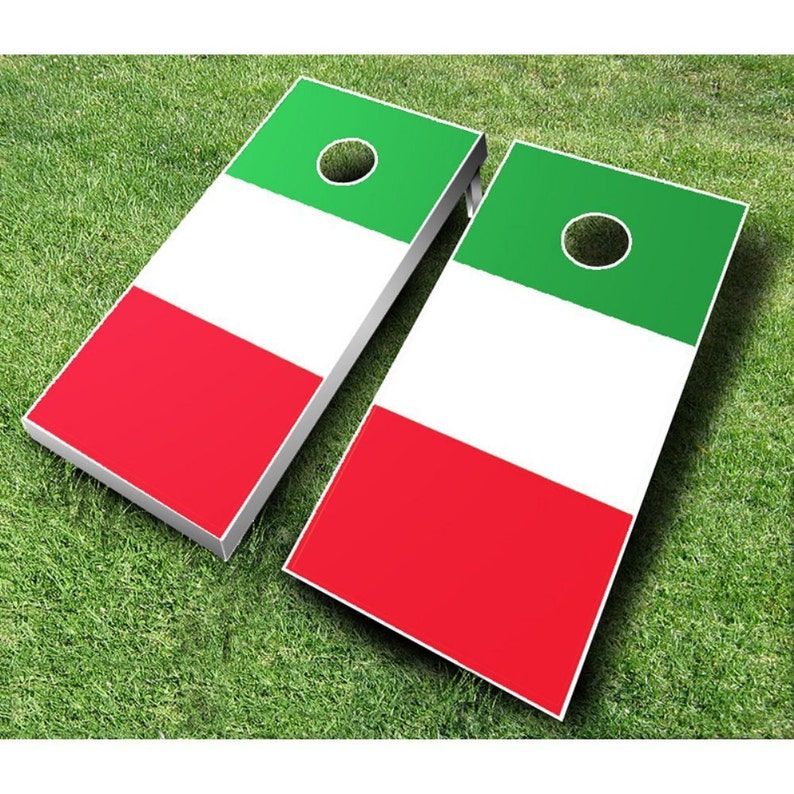 Italy Cornhole Italian Flag Cornhole Set With Bags Baggo Bean Bag Toss Set Cornhole Set Italian Flag Cornhole Set