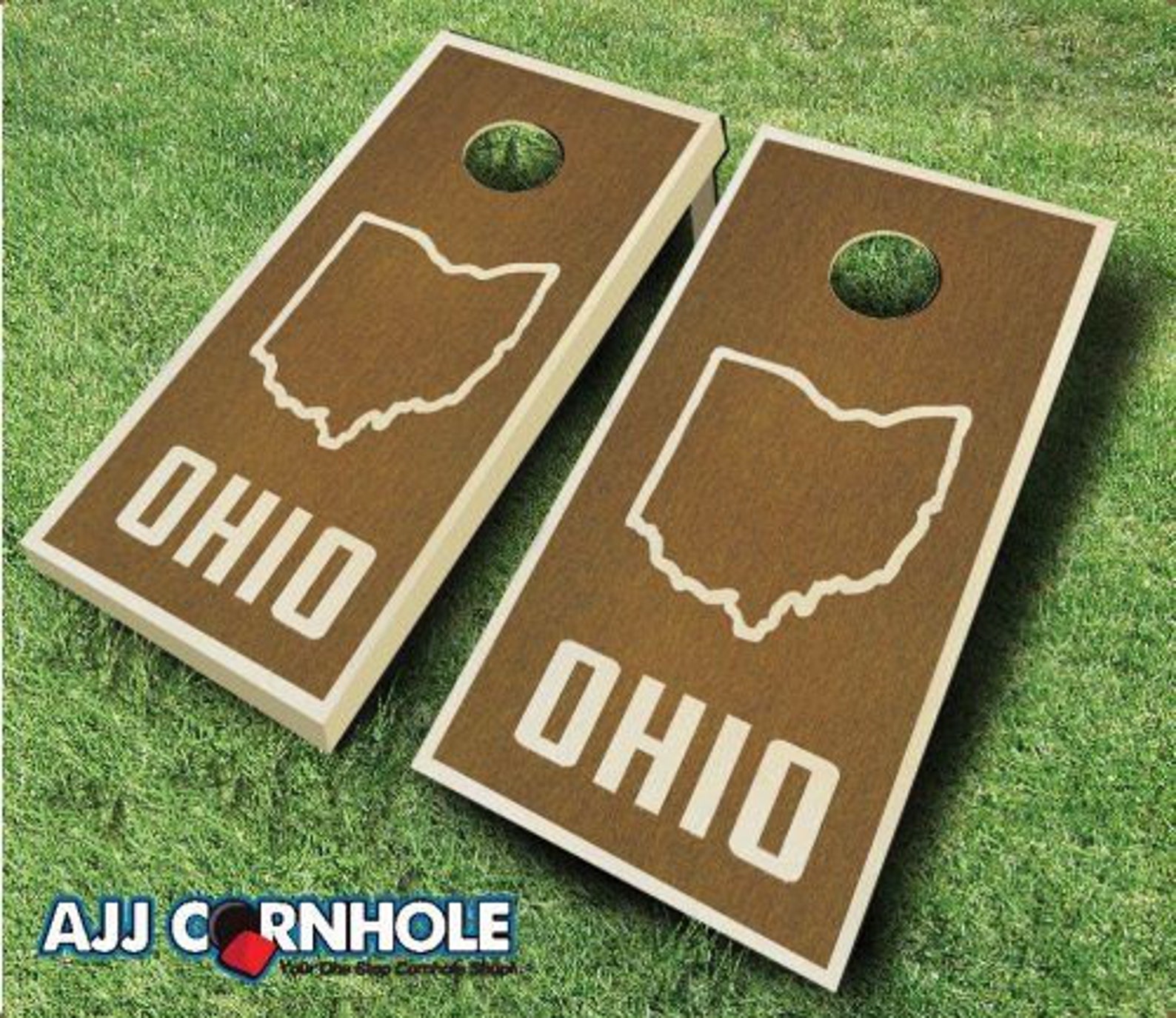 Ohio State Stained Cornhole Set CHESTNUT With Bags - Cornhole Set ...