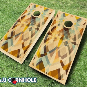 Retro Stained Color Me Cornhole Set With Bags Cornhole Set 