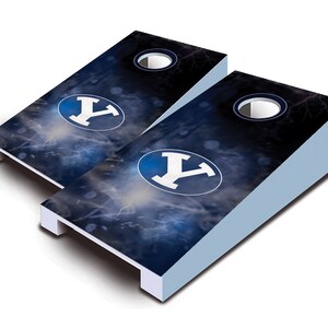 Officially Licensed BYU Cougars Smoke Tabletop Cornhole Set with Bags - Desktop Cornhole - Mini Toss - Corn Toss-Mini Cornhole