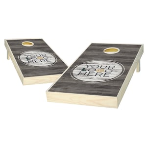 Custom Cornhole Set - Add Your Logo Here - Custom Distressed Design Cornhole Boards - Custom Bag Toss - Outdoor Lawn Game - Regulation Size