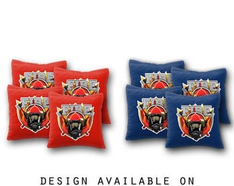 Firefighter Cornhole Bags Set of 8 - Homemade Quality Regulation Cornhole Bags - 17 Colors To Choose From - Bean Bag Toss - Fire Cornhole