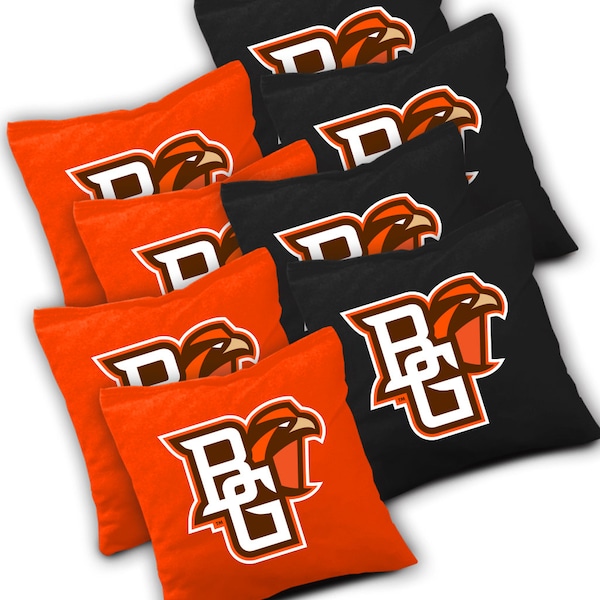 Officially Licensed Bowling Green Falcons Cornhole Bags Set of 8 - Top Quality - Regulation Cornhole Bags - Bean Bags