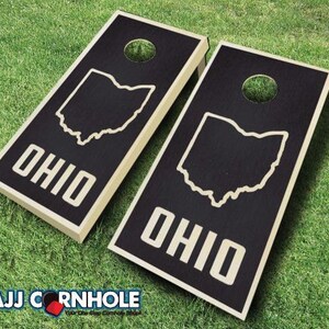 Ohio State Stained Cornhole Set EBONY With Bags - Cornhole Set ...