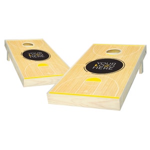 Custom Cornhole Set - Add Your Logo Here - Custom Basketball Court Cornhole Boards - Custom Bag Toss - Outdoor Lawn Game - Regulation Size