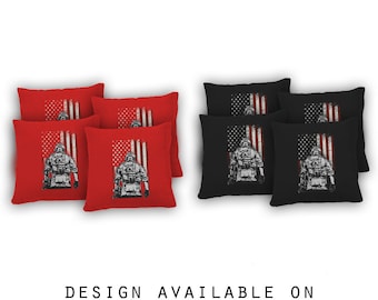 American Soldier Cornhole Bags Set of 8 - 17 Colors To Choose From - Homemade Quality Regulation Cornhole Bags - Bean Bag Toss