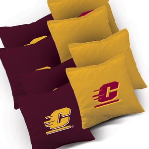 Officially Licensed Central Michigan Cornhole Bags Set of 8 - Top Quality - Regulation Cornhole Bags - Bean Bags