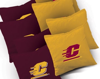 Officially Licensed Central Michigan Cornhole Bags Set of 8 - Top Quality - Regulation Cornhole Bags - Bean Bags