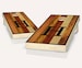 Multicolored Monogram Stained Cornhole Set with Bags - Cornhole Set - Stained Cornhole Set - Monogram Cornhole Set - Multicolored Stain 