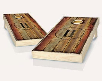 Burned Monogram Stained Cornhole Set with Bags - Cornhole Set - Stained Cornhole Set- Personalized Set - Burned Monogram Stained Set