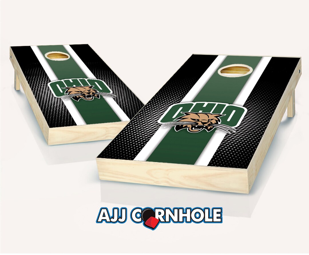 Officially Licensed Ohio Bobcats Striped Cornhole Set With Bags - Bean ...