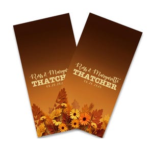 Personalized Wedding Earthy Autumn Bliss Cornhole Wraps - Cornhole Wraps - Cornhole Skins - Vinyl Wrap
