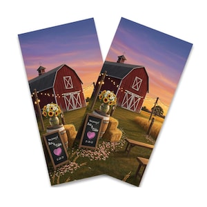 Personalized Wedding Red Barn Reception Cornhole Wraps - Cornhole Wraps - Cornhole Skins - Vinyl Wrap