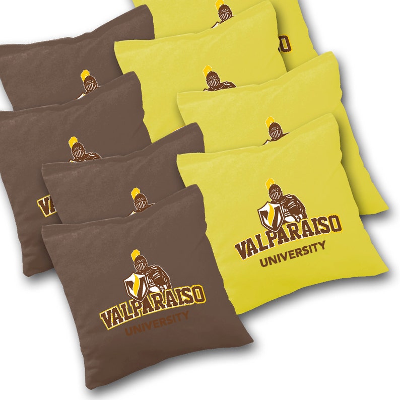 Valparaiso Cornhole Corn Toss Corn hole Bean Bag Toss Officially Licensed Valparaiso Crusaders Striped Cornhole Set with Bags