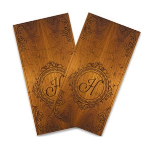 Personalized Wedding Rich Varnished Monogram Cornhole Wraps - Cornhole Wraps - Cornhole Skins - Vinyl Wrap
