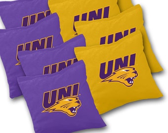 Officially Licensed Northern Iowa Panthers Cornhole Bags Set of 8 - Top Quality - Regulation Cornhole Bags - Bean Bags