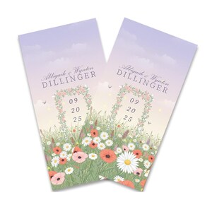 Personalized Wedding Flower Field Trellis Cornhole Wraps - Cornhole Wraps - Cornhole Skins - Vinyl Wrap