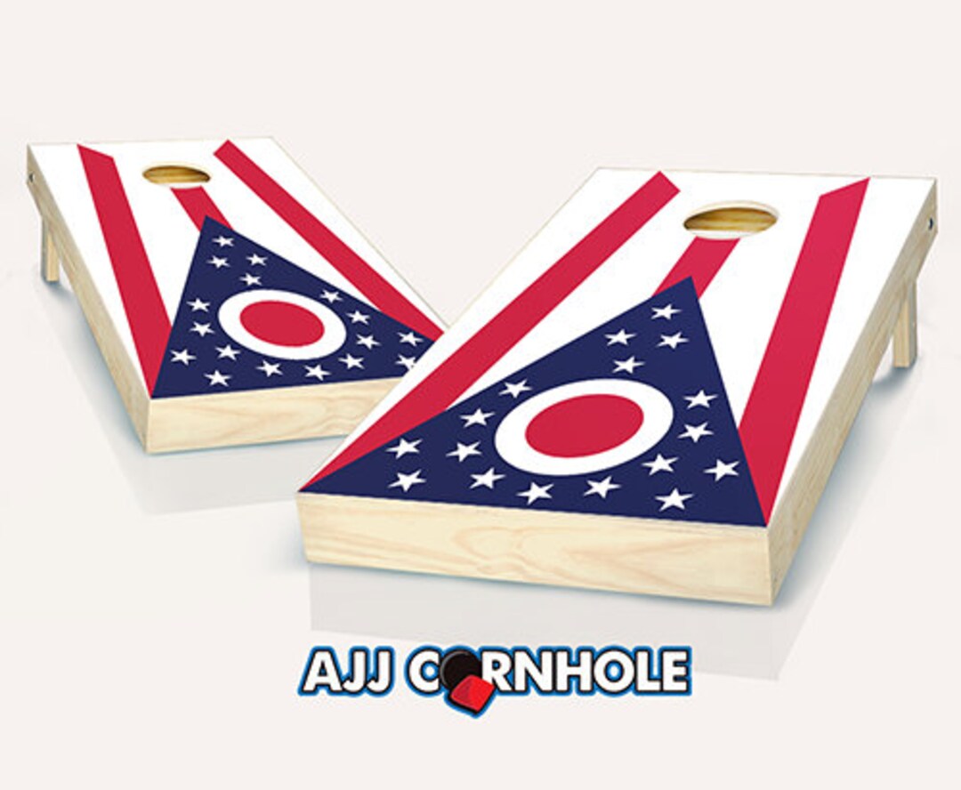Ohio State Flag Cornhole Set With Bags - Cornhole Set - Ocean Cornhole ...