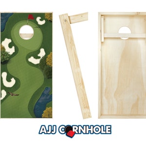 Hole in One Cornhole Set With Bags Golf Cornhole Set Golf Cornhole Cornhole Set Bean Bag Toss Set Baggo image 2