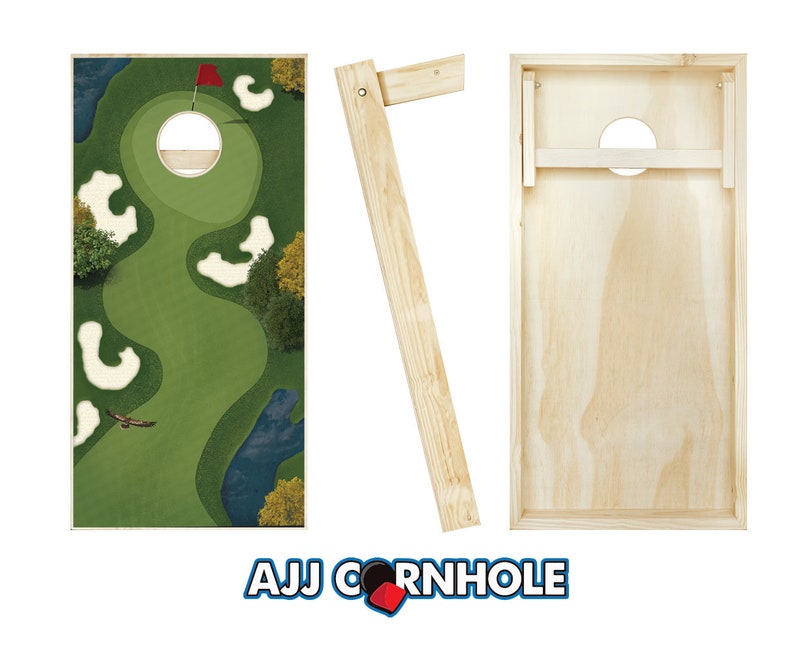 Hole in One Cornhole Set With Bags Golf Cornhole Set Golf Cornhole Cornhole Set Bean Bag Toss Set Baggo image 2