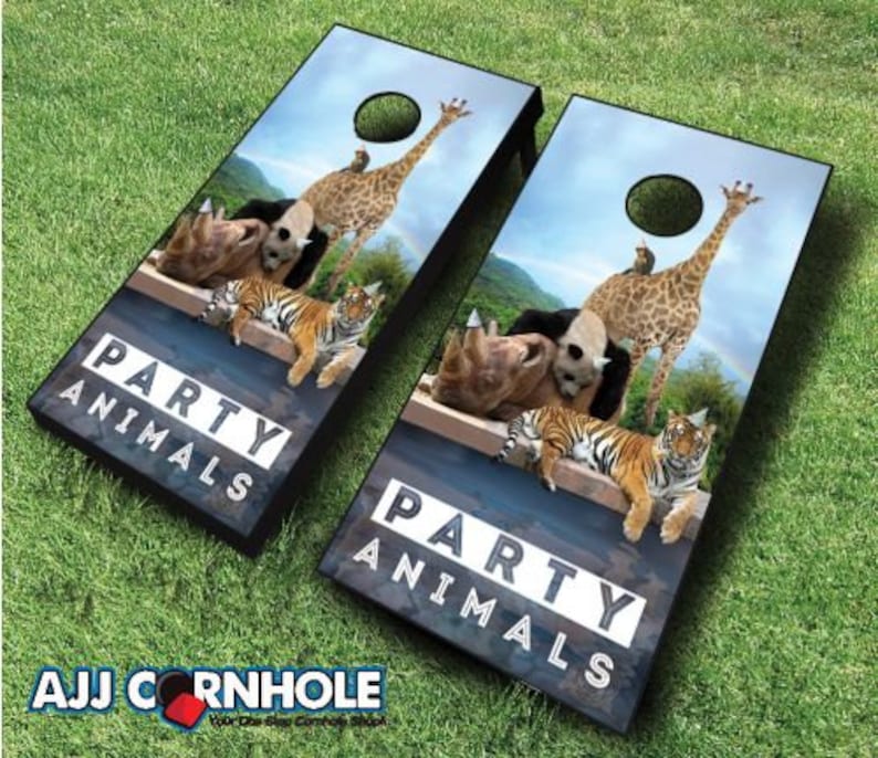 Cornhole Set Party Animals Cornhole Set with Bags Quality Cornhole Set Animals Cornhole Cornhole Party Cornhole