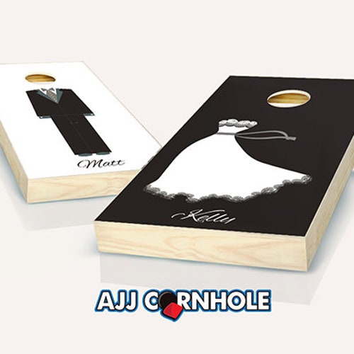Bride And Groom Wedding Cornhole Board Wrap Wedding Game Cornhole Skin | Cornhole Stop