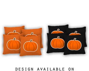 Pumpkin Cornhole Bags Set of 8 - 17 Colors To Choose From -Homemade Quality Regulation Cornhole Bags - Bean Bag Toss - Pumpkin bags