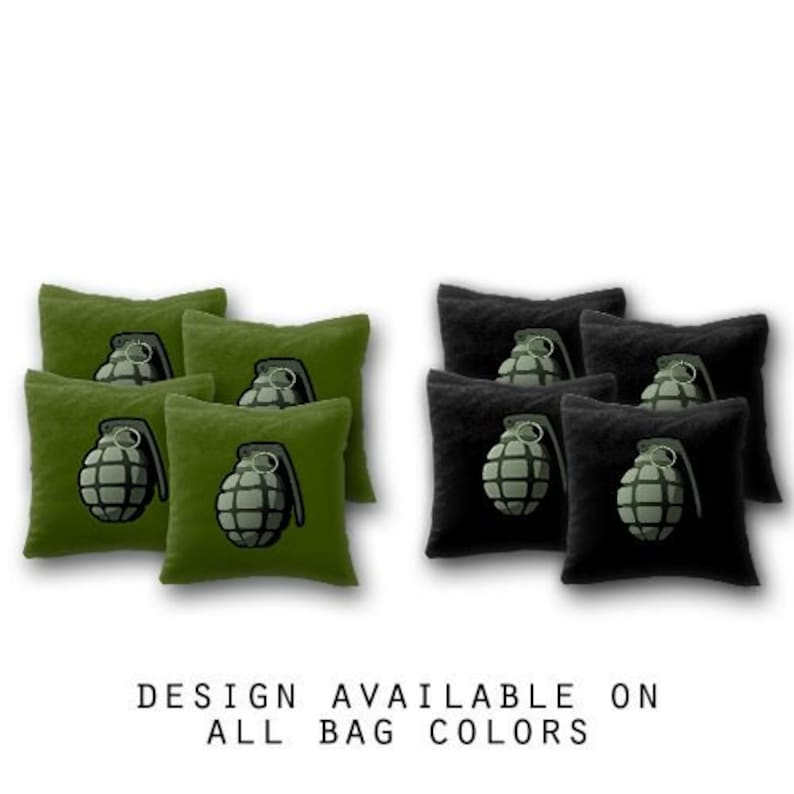 Grenade Cornhole Bags Set of 8 Homemade Quality Regulation Cornhole Bags 17 Colors To Choose From Bean Bag Toss Cornhole Bags image 1