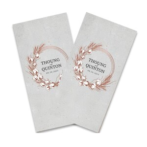 Personalized Wedding Cotton Bloom Eggshell Cornhole Wraps - Cornhole Wraps - Cornhole Skins - Vinyl Wrap