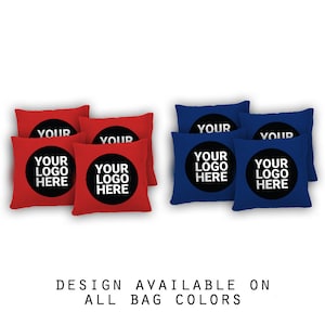 Custom Cornhole Bags-Your Logo Here Cornhole Bags Set of 8-17 Colors to Choose From-Homemade Quality Regulation Cornhole Bags-Bean Bag Toss