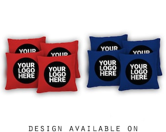 Custom Cornhole Bags-Your Logo Here Cornhole Bags Set of 8-17 Colors to Choose From-Homemade Quality Regulation Cornhole Bags-Bean Bag Toss