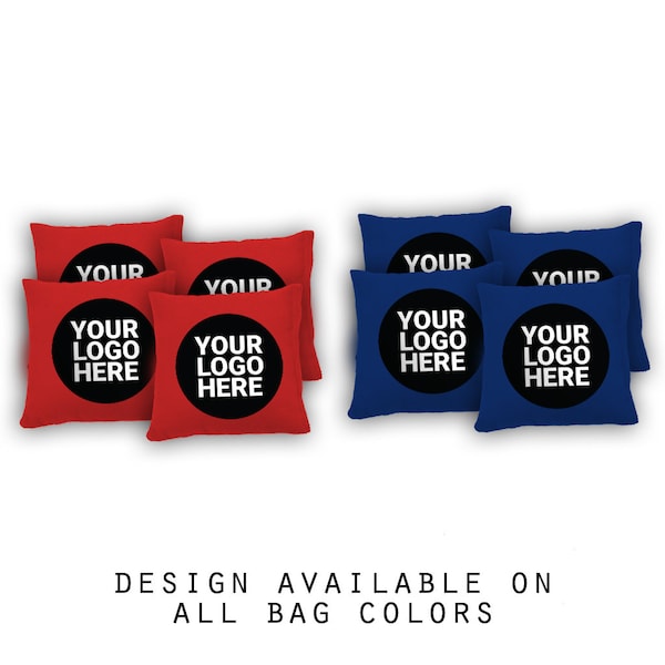 Custom Cornhole Bags-Your Logo Here Cornhole Bags Set of 8-17 Colors to Choose From-Homemade Quality Regulation Cornhole Bags-Bean Bag Toss