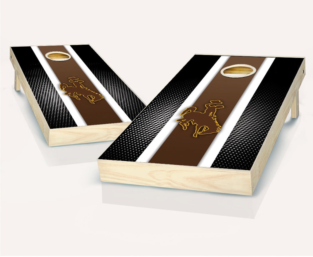 Officially Licensed Wyoming Cowboys Striped Cornhole Set With - Etsy