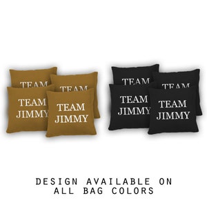Team Name Cornhole Bags Set of 8-17 Colors to Choose From-Homemade Quality Regulation Cornhole Bags-Bean Bag Toss
