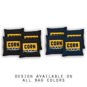 Yellow Block Cornhole Bags Set of 8 - 17 Colors To Choose From - Homemade Quality Regulation Cornhole Bags - Bean Bag Toss