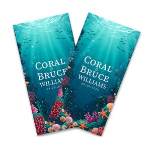 Personalized Wedding Under The Sea Cornhole Wraps - Cornhole Wraps - Cornhole Skins - Vinyl Wrap
