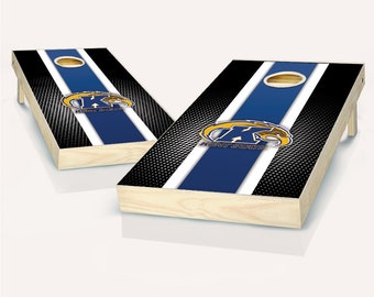Officially Licensed Kent State Golden Flashes Striped Cornhole Set with Bags - Bean Bag Toss - Kent State Cornhole - Corn Toss - Corn hole