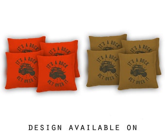 Its A Rock Get Over It Cornhole Bags Set of 8 - 17 Colors To Choose From - Homemade Quality Regulation Cornhole Bags - Bean Bag Toss