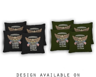 Eagle Veteran Cornhole Bags Set of 8 - 17 Colors To Choose From - Homemade Quality Regulation Cornhole Bags - Bean Bag Toss