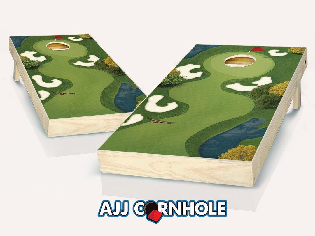 Hole in One Cornhole Set With Bags Golf Cornhole Set Golf Cornhole