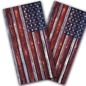 Country Rustic American Flag Cornhole Wraps - Cornhole Wraps - Cornhole Skins - Vinyl Wrap