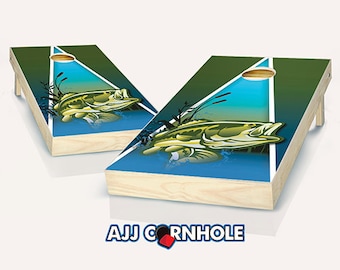 Juego de cornhole de pesca con bolsas - Juego de cornhole - Cornhole - Juego de cornhole de calidad - Juego de cornhole - Fish Cornhole - Bass Cornhole
